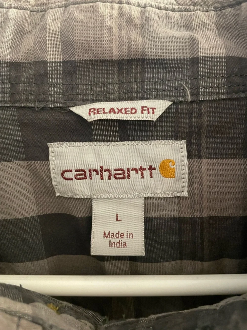 Carhartt Shirt Mens Large Gray Plaid Button Down Long Sleeve Relaxed Fit 104444 - Picture 2 of 4